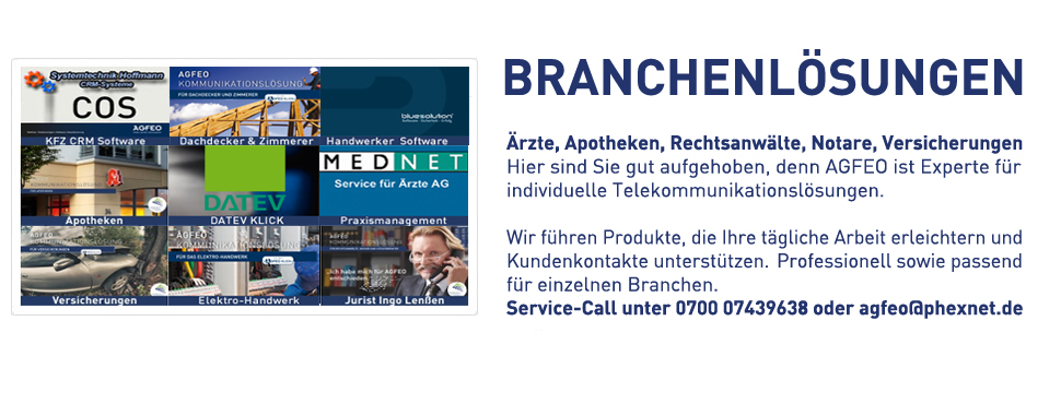 AGFEO ist Experte für individuelle, branchenorientierte Telekommunikationslösungen - Service-Call unter 0700 07439638.